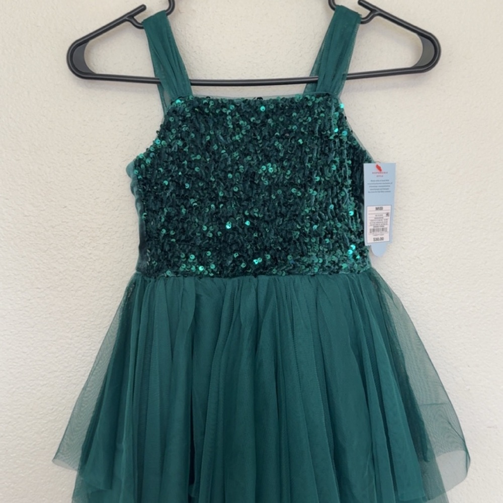 Cat & Jack Teal Sequin Formal Dress